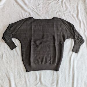 Chico's Black Ribbed Dolman Sleeve Relaxed Fit Sweater Size S (Chico's Size 0)